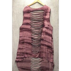 Ups & Downs High Low Popover Dress Size 3X Factory Destroyed Tie Dye Sleeveless